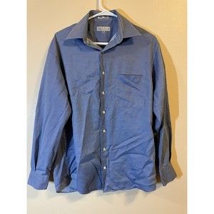 Perry Ellis Portfolio Men’s Shirt Button Up Long Sleeve Blue Size 15 1/2